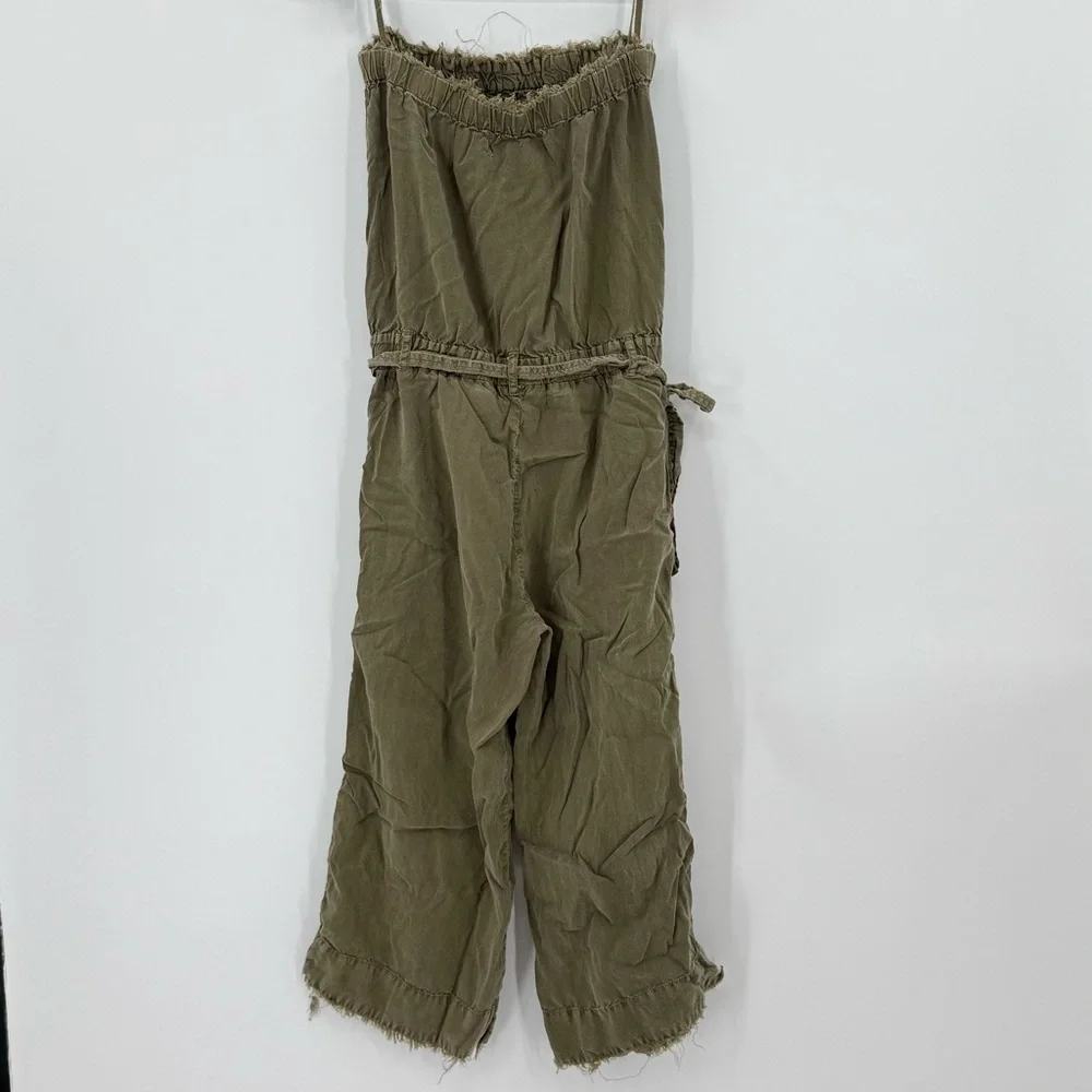 Cloth & Stone Strapless Jumpsuit Small Olive Green Boho Anthropologie Style - Picture 3 of 7